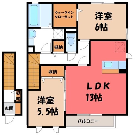 小金井駅 徒歩27分 2階の物件間取画像